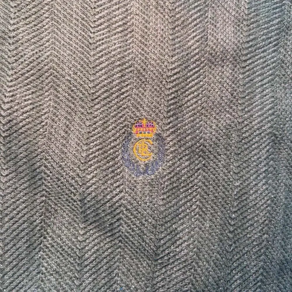 Vintage 90s Chaps Ralph Lauren Olive Green Chevron Knit Sweater Large